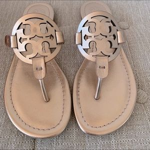 Tory Burch Rose Gold Metallic Millers 6.5